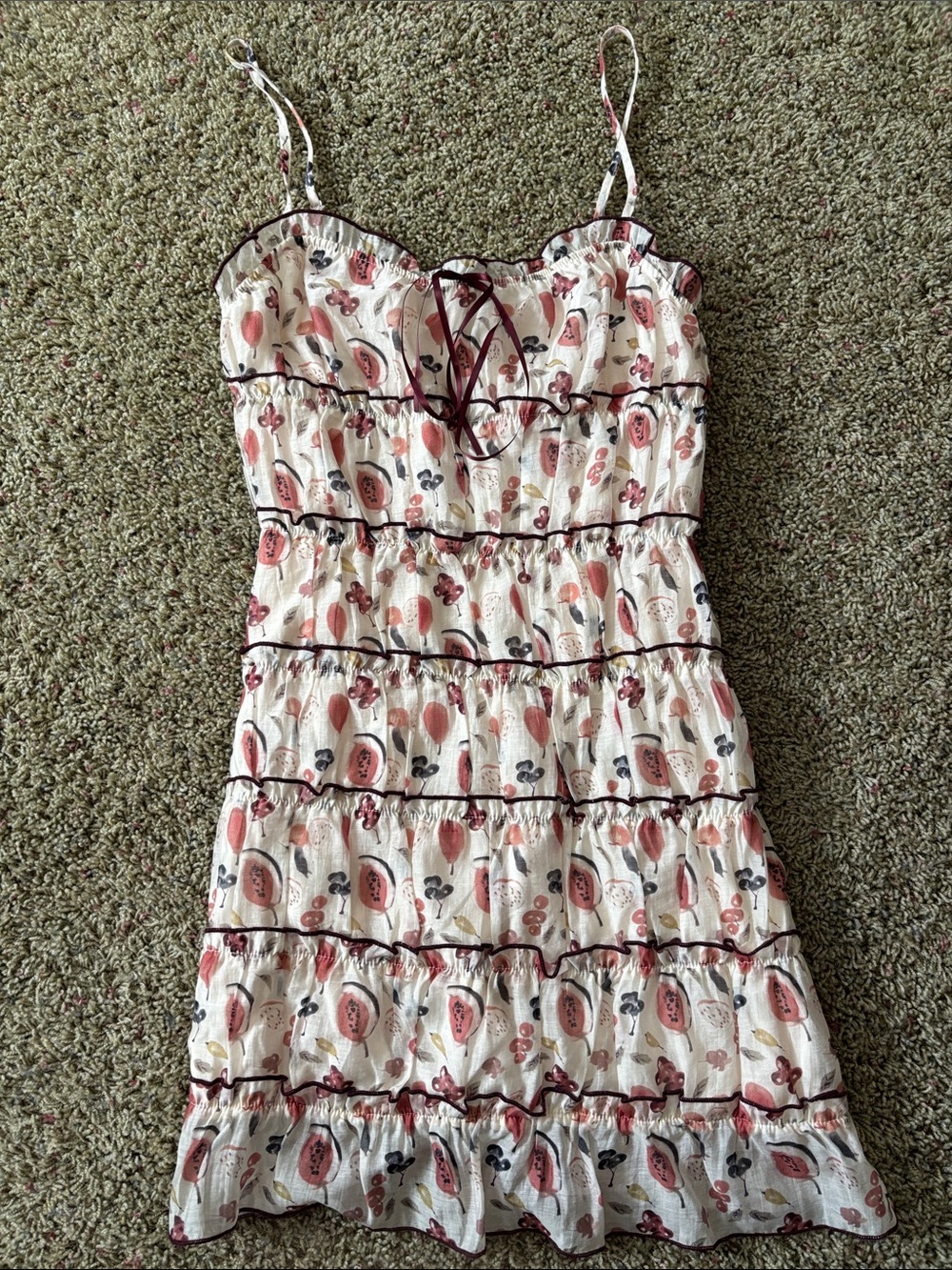Bailey Rose Sweet Fig Smocked Tiered Mini Dress NWT Sz Small